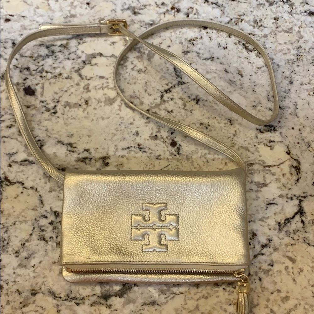 Tory Burch Gold Fold over Crossbdy